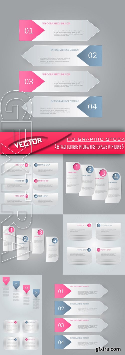 Stock Vector - Abstract business infographics template with icons 5