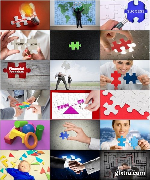 Collection of conceptual illustration jigsaw puzzle business topics 25 HQ Jpeg