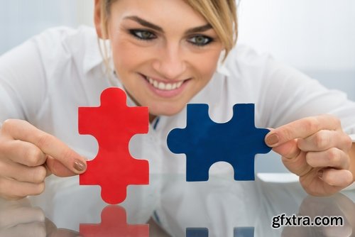 Collection of conceptual illustration jigsaw puzzle business topics 25 HQ Jpeg