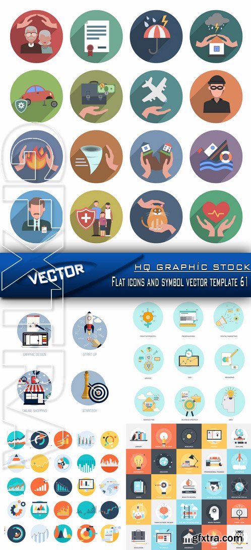 Stock Vector - Flat icons and symbol vector template 61