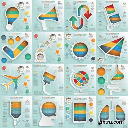 Collection of vector image conceptual business infographics #3-25 Eps