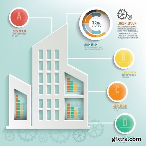 Collection of vector image conceptual business infographics #3-25 Eps