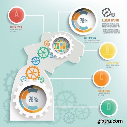 Collection of vector image conceptual business infographics #3-25 Eps