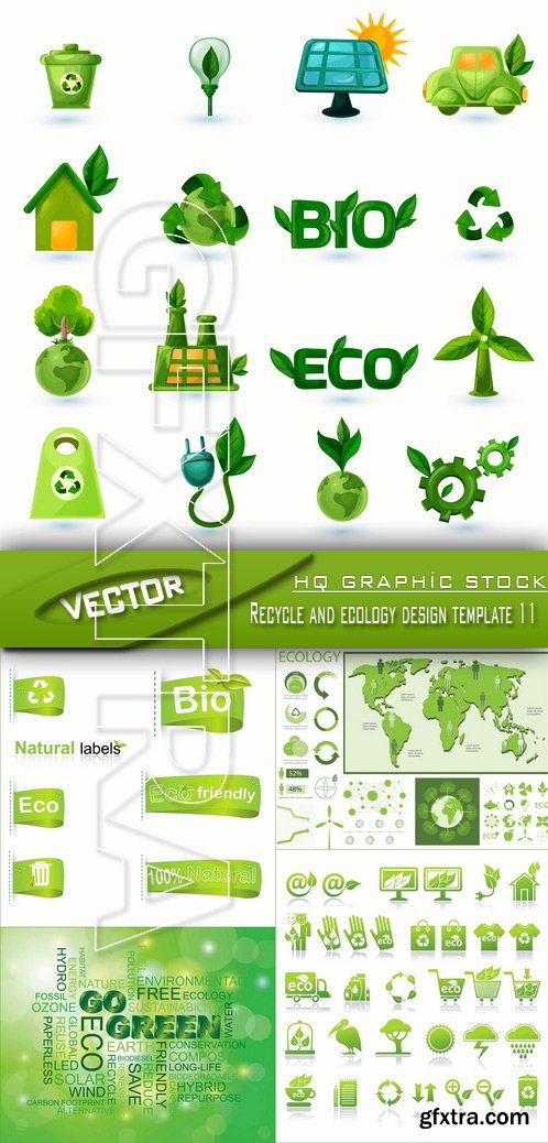 Stock Vector - Recycle and ecology design template 11