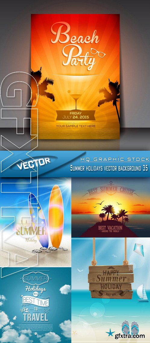 Stock Vector - Summer holidays vector background 35