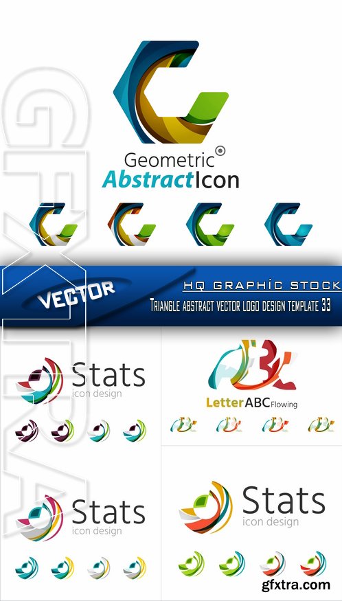 Stock Vector - Triangle abstract vector logo design template 33