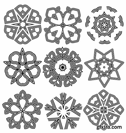 Collection of vector image calligraphic elements vintage design element #4-25 Eps