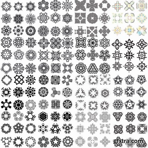 Collection of vector image calligraphic elements vintage design element #4-25 Eps