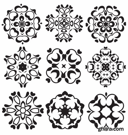 Collection of vector image calligraphic elements vintage design element #4-25 Eps