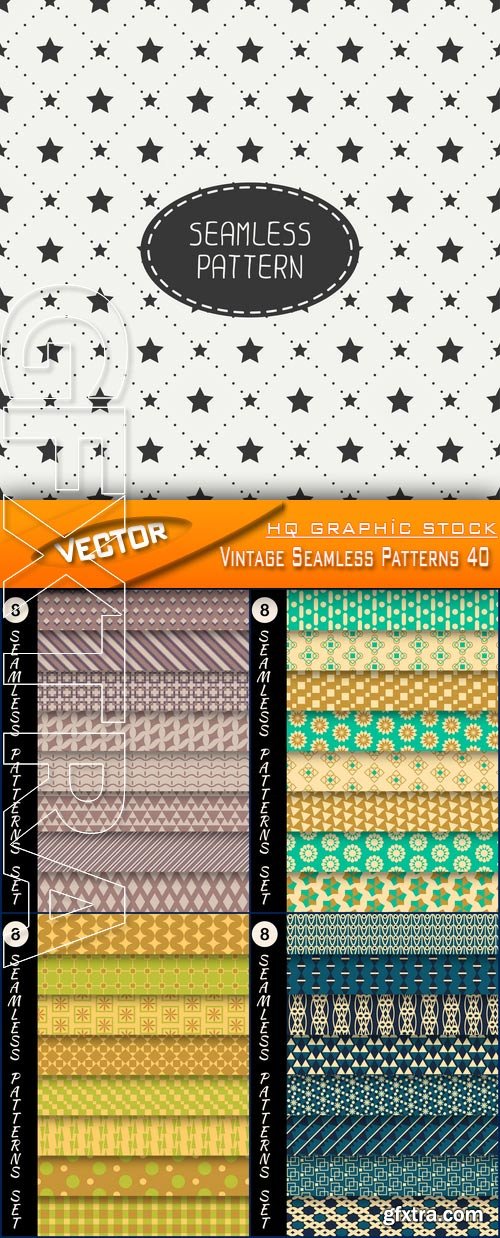 Stock Vector - Vintage Seamless Patterns 40