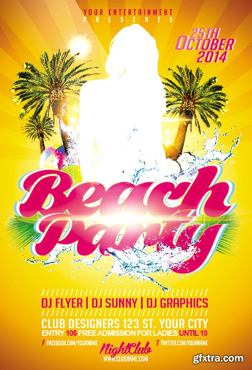 Beach Party Premium Flyer Template