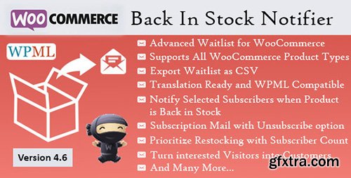 CodeCanyon - Back In Stock Notifier v6.6 - WooCommerce Waitlist Pro - 7054649