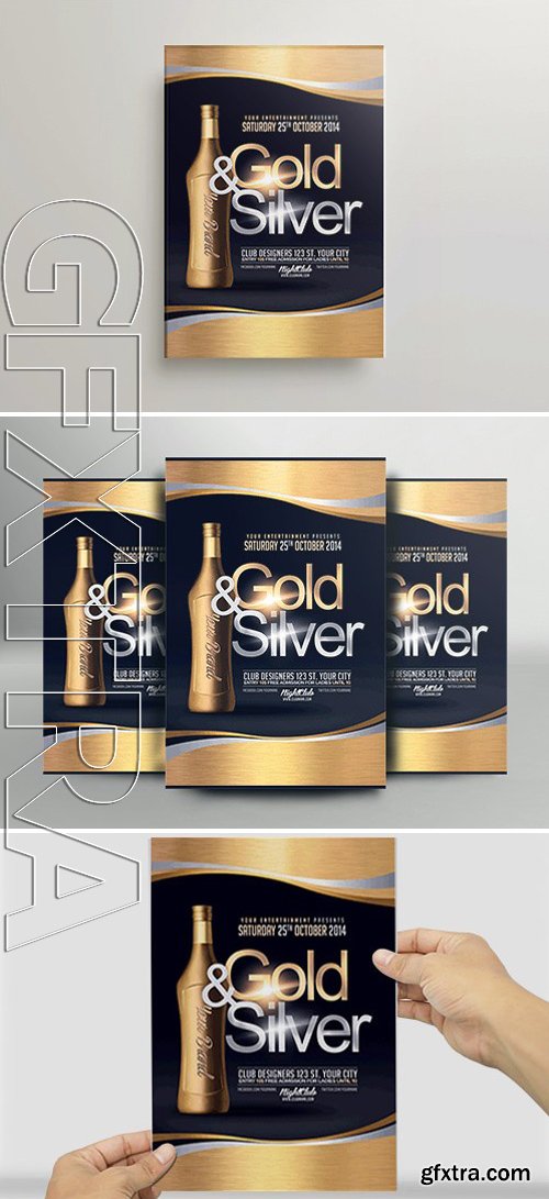 Gold and Silver Party Flyer Template