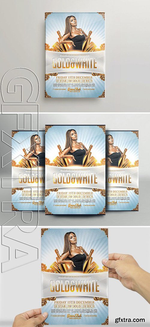 Gold And White Flyer Template