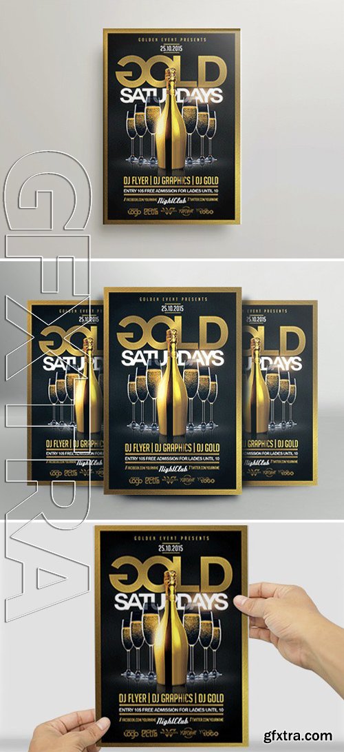 Gold Champagne Flyer Template