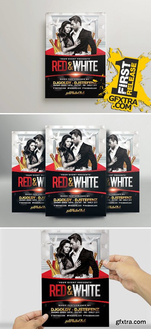 Red And White Flyer Template