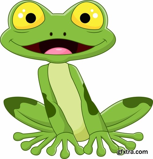 Collection of vector image animal frog toad skin color 25 Eps