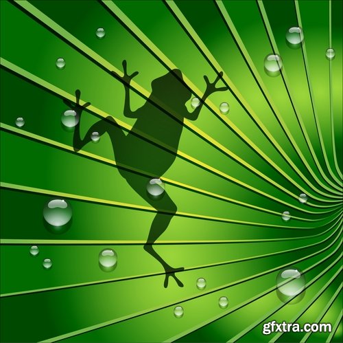 Collection of vector image animal frog toad skin color 25 Eps