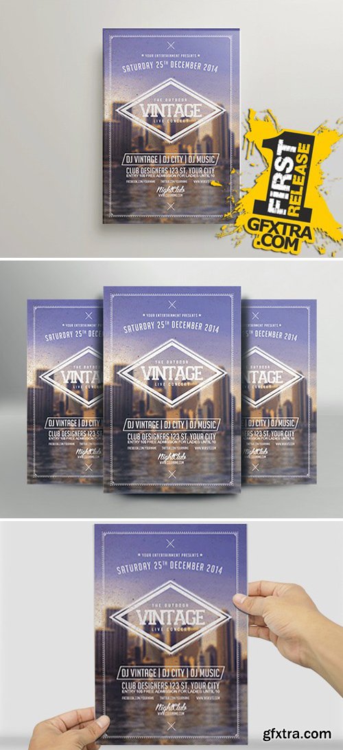 Vintage Music Vol Flyer Template.3