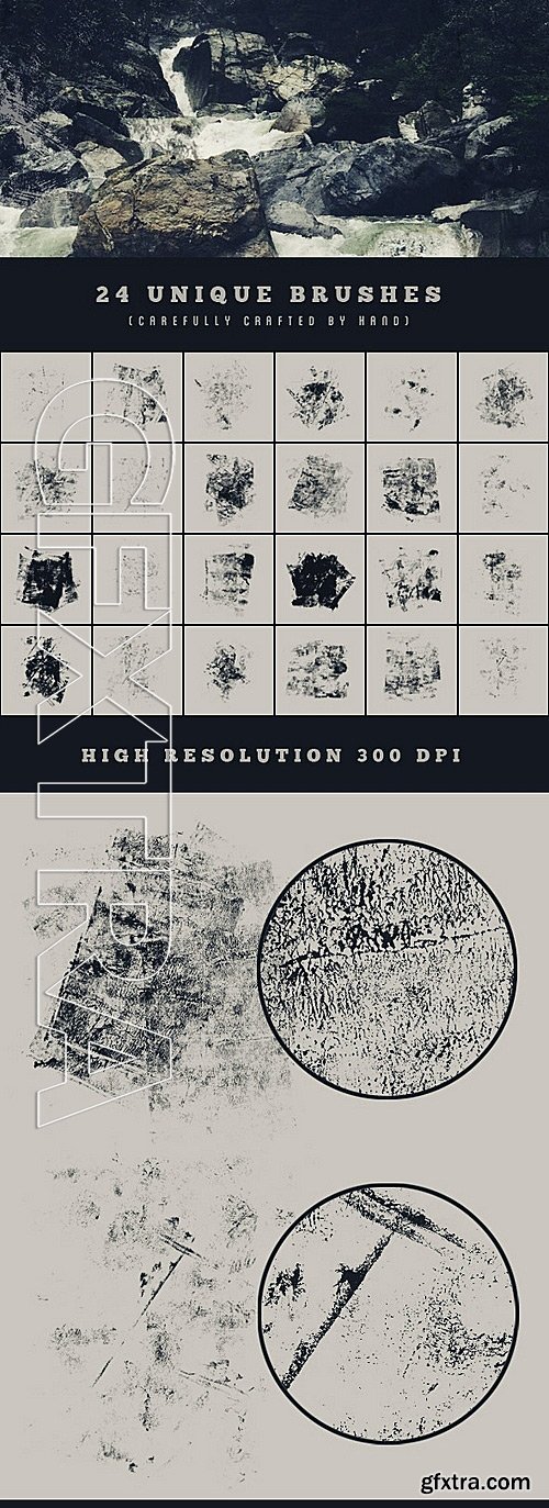 GraphicRiver - 24 Distressed Texture Brushes 11679624