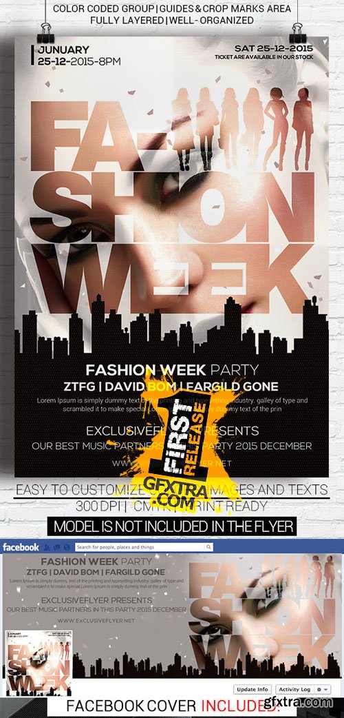 Fashion Week - Flyer Template + Facebook Cover