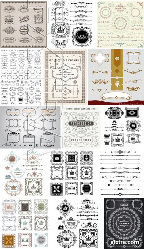 Stock Vectors - Vintage Hand Sketched Doodle Design Elements, 25xEPS