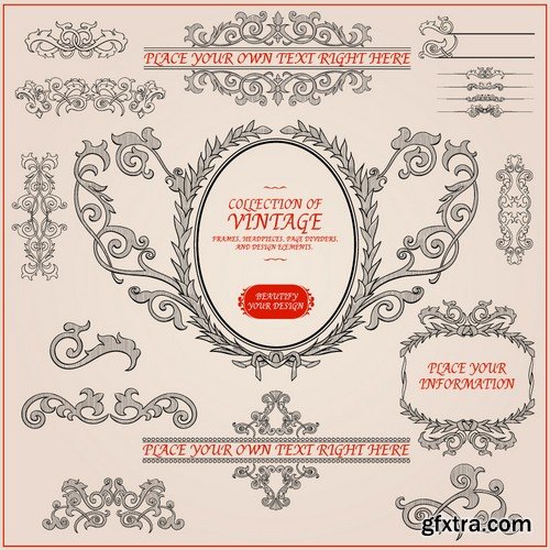 Stock Vectors - Vintage Hand Sketched Doodle Design Elements, 25xEPS