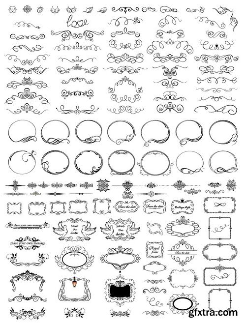 Stock Vectors - Vintage Hand Sketched Doodle Design Elements, 25xEPS