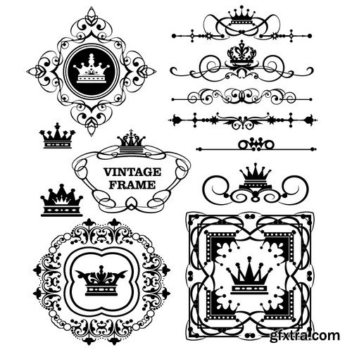 Stock Vectors - Vintage Hand Sketched Doodle Design Elements, 25xEPS