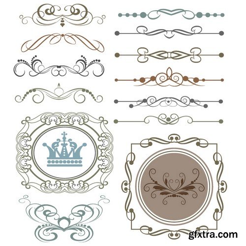 Stock Vectors - Vintage Hand Sketched Doodle Design Elements, 25xEPS