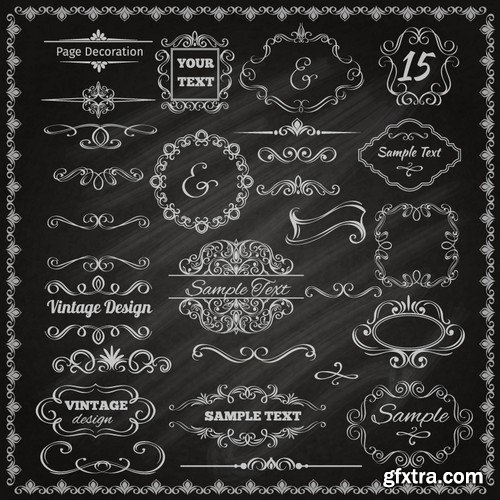 Stock Vectors - Vintage Hand Sketched Doodle Design Elements, 25xEPS