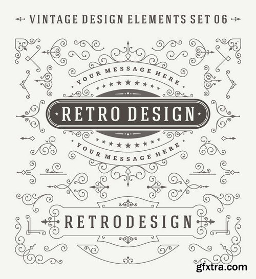 Stock Vectors - Vintage Hand Sketched Doodle Design Elements, 25xEPS