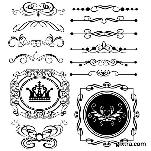 Stock Vectors - Vintage Hand Sketched Doodle Design Elements, 25xEPS