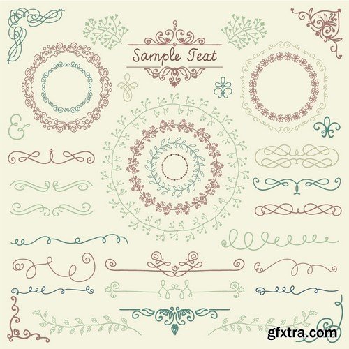 Stock Vectors - Vintage Hand Sketched Doodle Design Elements, 25xEPS