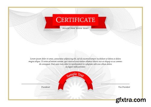 Stock Vectors - Certificate Template 10, 25xEPS