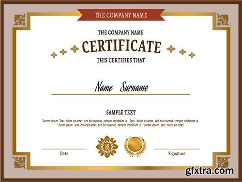 Stock Vectors - Certificate Template 10, 25xEPS