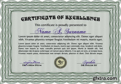 Stock Vectors - Certificate Template 10, 25xEPS