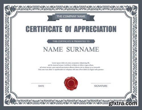 Stock Vectors - Certificate Template 10, 25xEPS