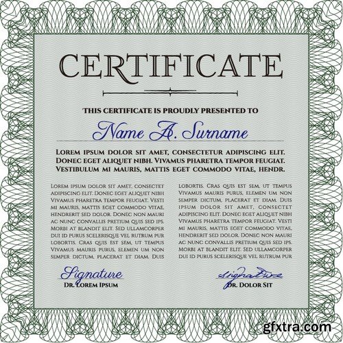 Stock Vectors - Certificate Template 10, 25xEPS