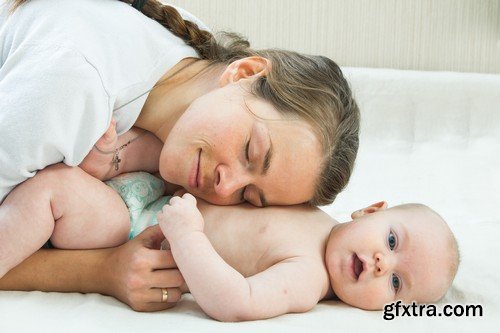 Stock Photos - Mother with baby, 25xJPG