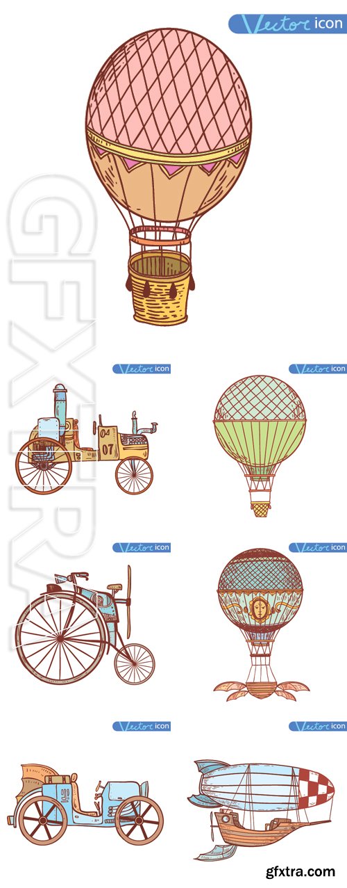 Stock Vectors - Steampunk vintage, hand drawn vector illustration