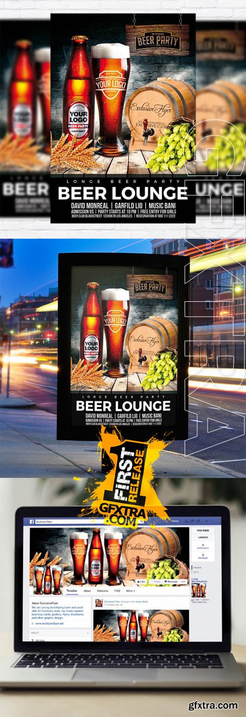 Beer Lounge - Flyer Template + Facebook Cover