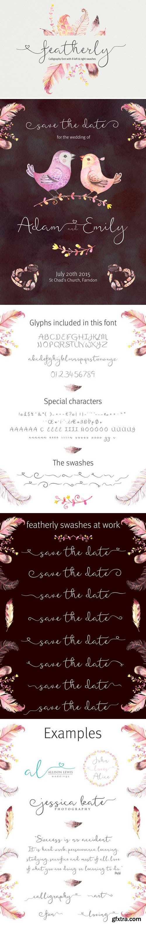 CM - featherly font - wedding font 287170