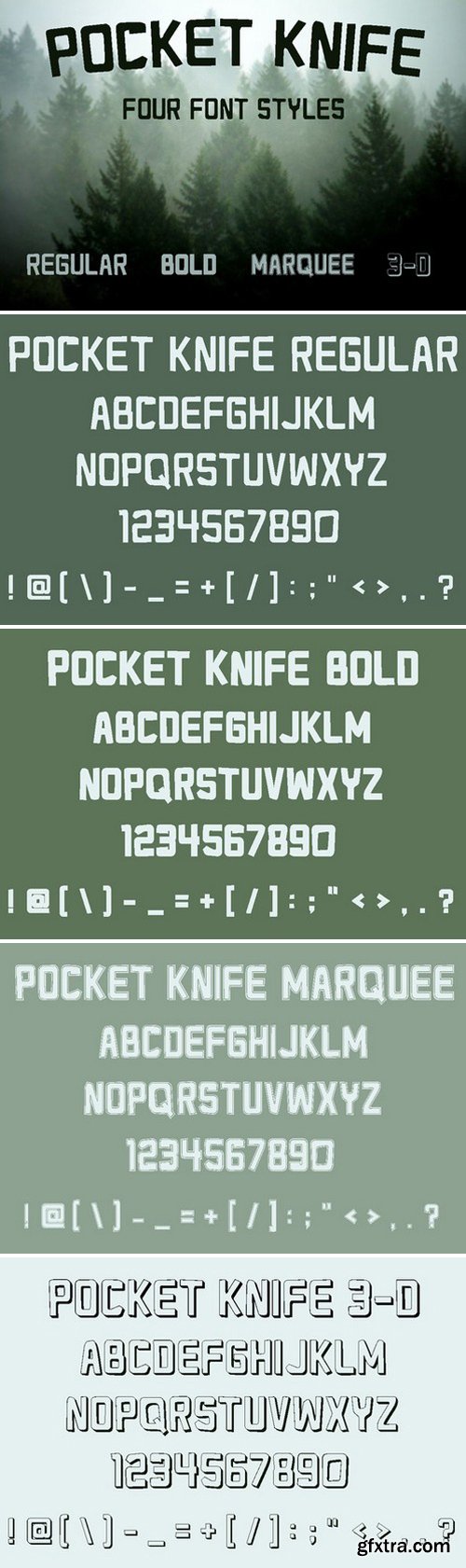 CM287105 - Pocket Knife - Font in Four Styles