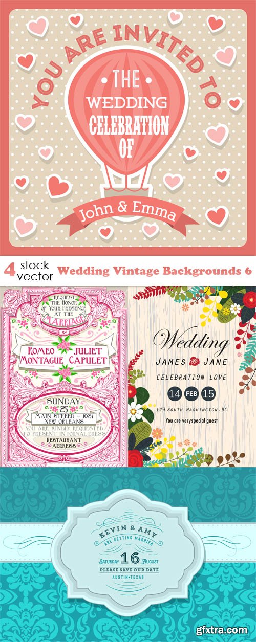 Vectors - Wedding Vintage Backgrounds 6