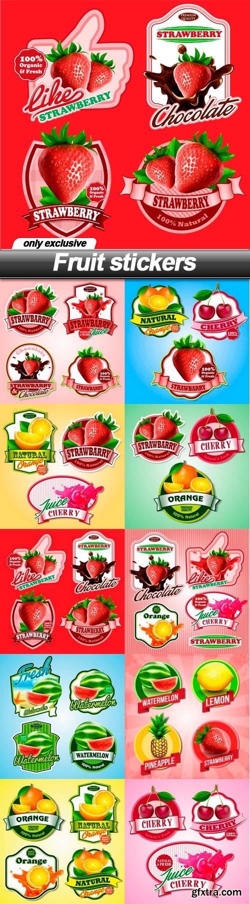 Fruit stickers - 10 EPS