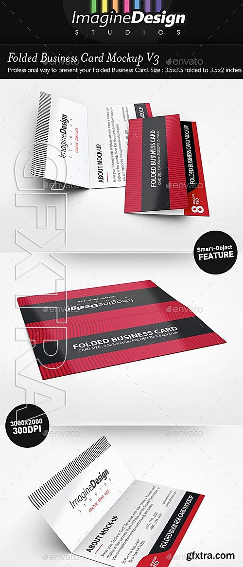 GraphicRiver - Folded Business Card Mockup V3 11724738