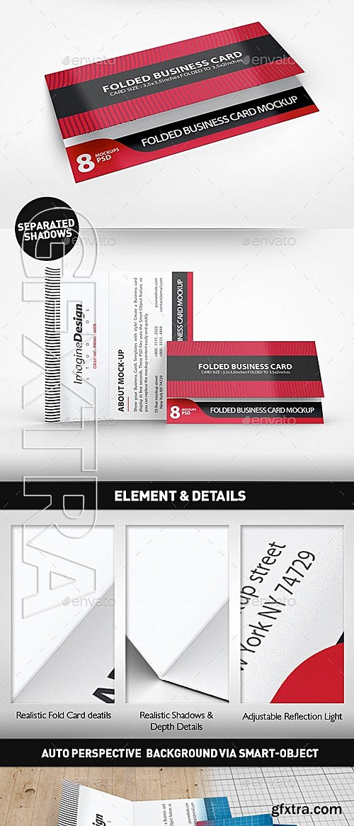 GraphicRiver - Folded Business Card Mockup V3 11724738