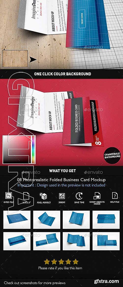 GraphicRiver - Folded Business Card Mockup V3 11724738