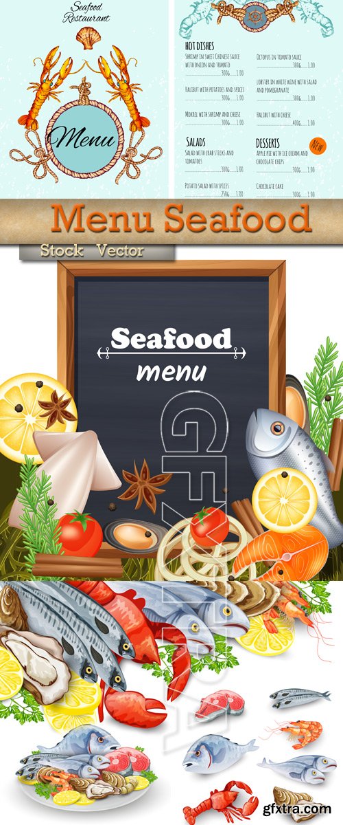 Menu - Seafood in Vector